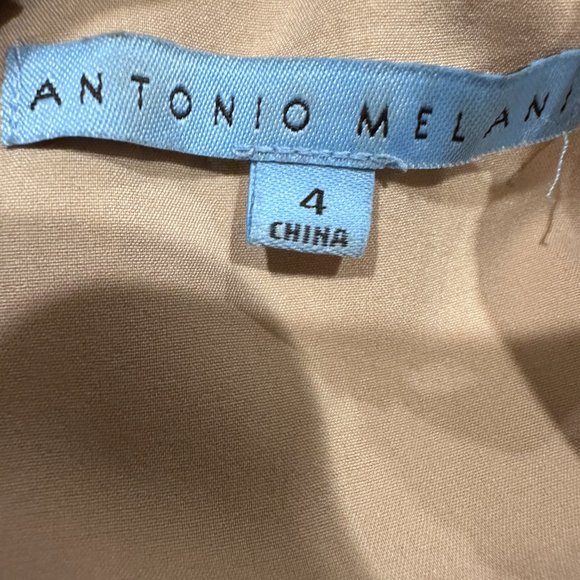 Antonio Melani Dress Mini Fit Flare Tan Lace Crochet Boho Neutral Sz 4 #6290M638 - Picture 2 of 10